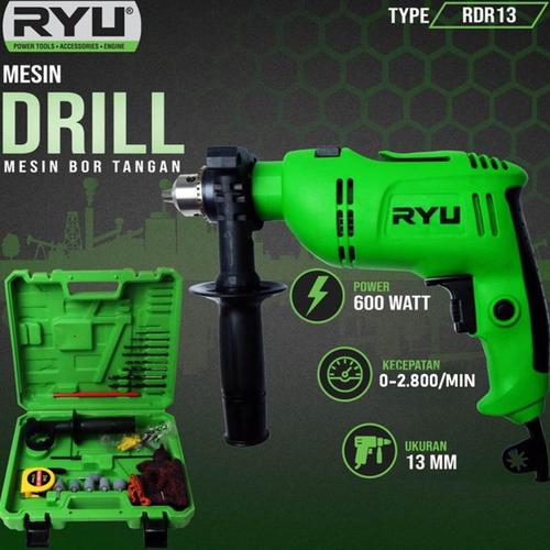 Jual RYU Impact Drill PAKE KOPER 13mm SET 27pc / bor set / mesin bor ...