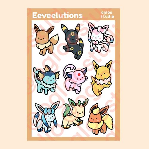 Jual Eeveelutions Stickersheet - Jakarta Selatan - Ogloo Studio | Tokopedia
