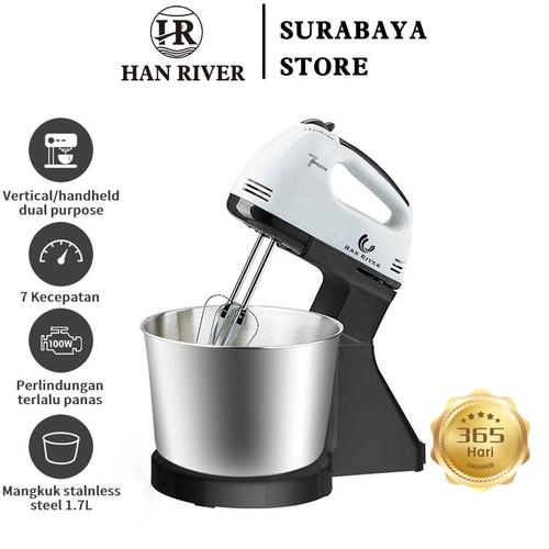 Jual HAN RIVER Standing Mixer / Mixer Handheld Putih/Macaron Pink