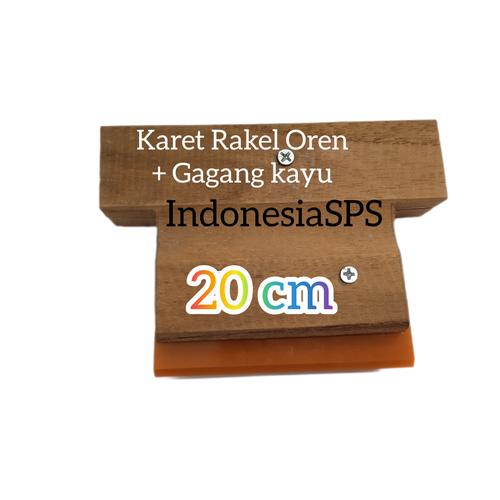 Jual Karet sablon Rakel 20 cm Orange +Gagang kayu basis thiner M3 M4 ...