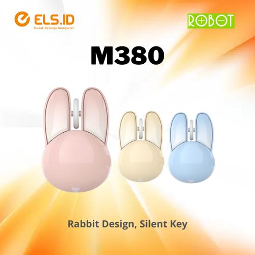 Promo Robot M380 Mouse Wireless Silent Key Rabbit Design - Pink - Kota ...