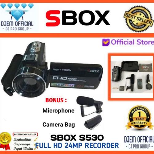 Jual SBOX S530 Camcorder Full HD 24.0MP Free Shotgun Mic Handycam for