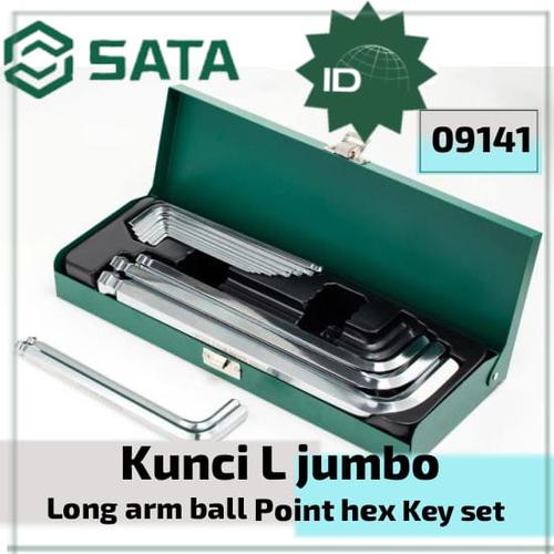 Jual KUNCI L JUMBO 14PC 09141 LONG ARM BALL POINT HEX KEY METRIC SATA ...