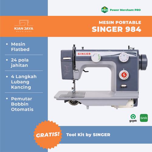 Jual Mesin Jahit Semi Portable / Flatbed Singer 984 Set Kaki + Meja