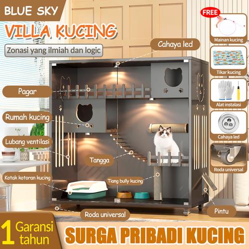 Promo Villa kucing kayu solid/rumah kucing /kandang kucing indoor