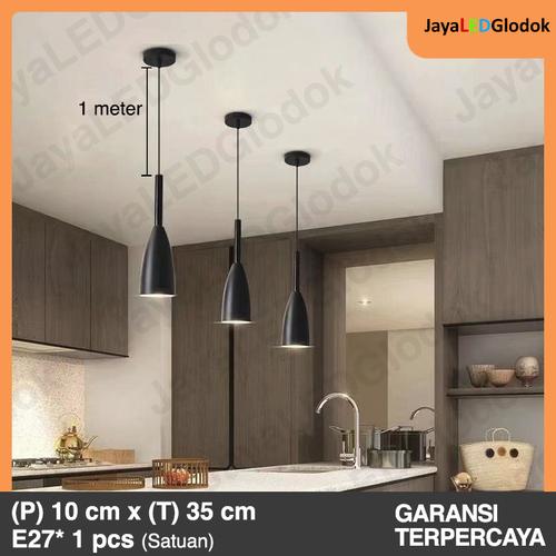 Jual Lampu Gantung Ruang Makan Industrial Mini Bar Kitchen Island Hitam