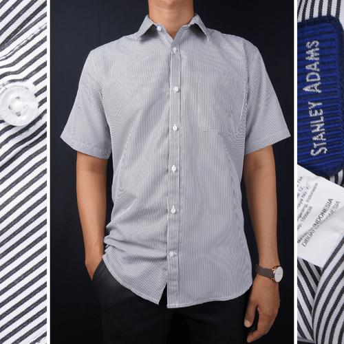 Stanley Adams Print Slim Fit Kemeja Lengan Pendek Pria