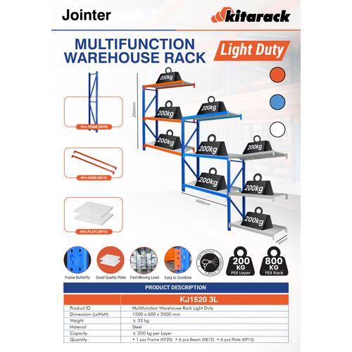 Jointer Rack Promo KITARACK KJ1520 3L - JOINTER WAREHOUSE RACK LIGHT DUTY 3 LAYER ...
