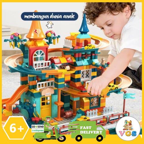 Promo Mainan Edukasi Anak Car Track Building Blocks Kota Tangerang