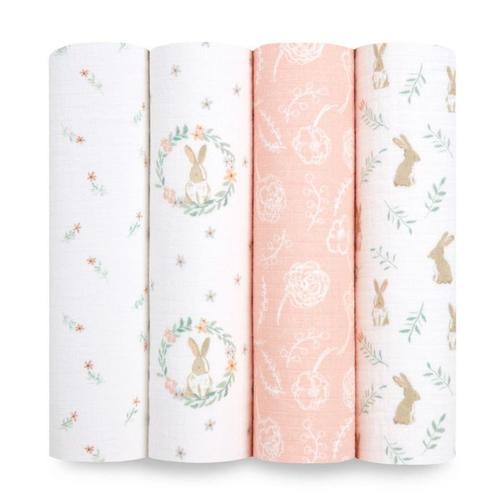 Jual ADEN ANAIS Cotton Muslin Swaddles Blushing Bunny/bedong