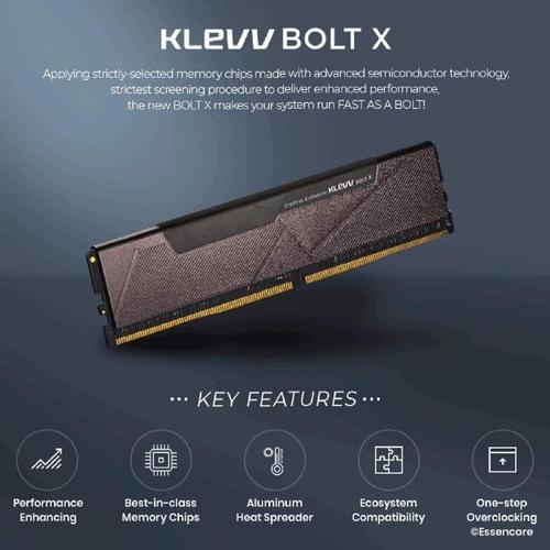 KLEVV BOLT X DDR4 32GB 3200MHz CL16 Gaming Arbeitsspeicher RAM Kit XMP 2.0 Non RGB Hochleistungs Übertaktung 16 18 18 38