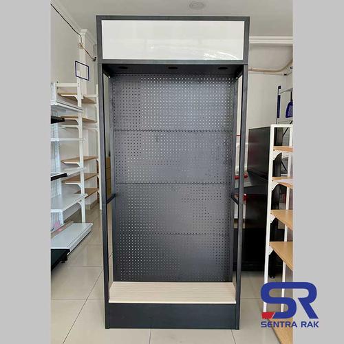 Promo Rak Promo Perforated with Light Box - Rak Promosi Toko - Putih ...