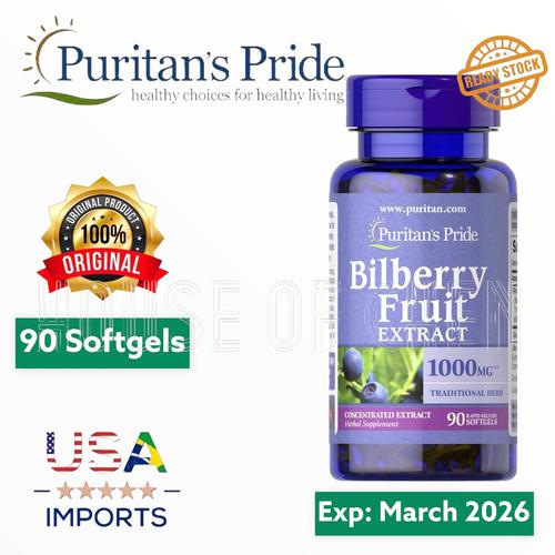 Jual PURITAN PRIDE Bilberry Fruit Extract 1000mg 90 Softgels Jakarta Pusat House of Chen