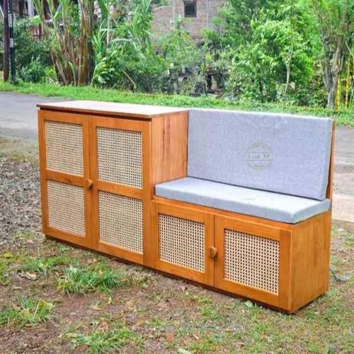 Promo Bangku Rak Sepatu Minimalis Rotan Model Terbaru Kayu Jati - Kab ...