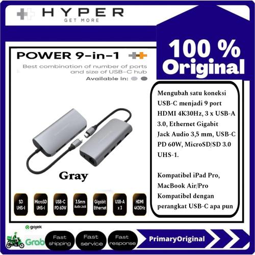 Promo HyperDrive POWER 9-in-1 USB-C Hub iPad Pro Air Macbook Pro Space ...