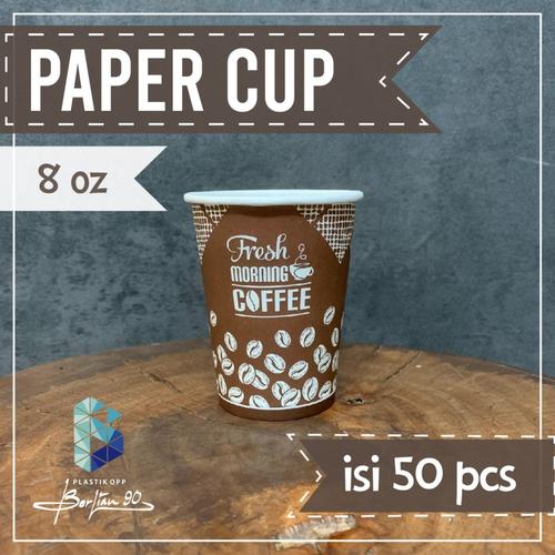 Promo Paper cup 8 oz / Gelas Kertas Kopi Motif / Paper Hot Cup Kopi 8 ...
