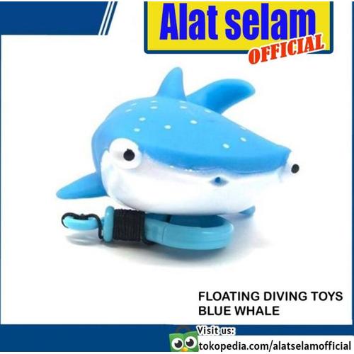 Jual Floating Toys Diving Blue Whale Rubber with Rope Signal Underwater ...