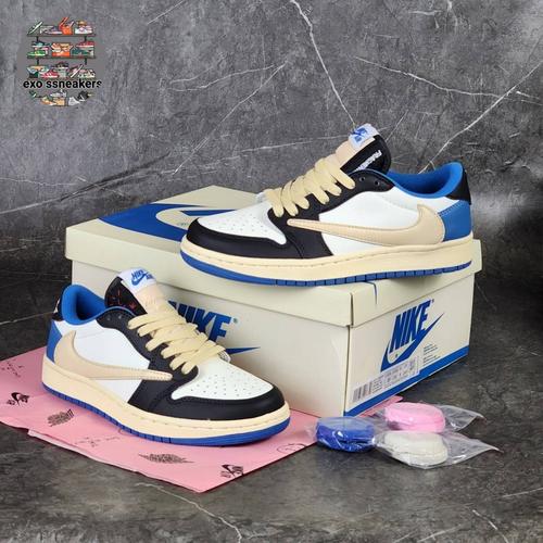 Jual Sepatu AJ X Travis Scott Fragment Design Biru, 43 Kota