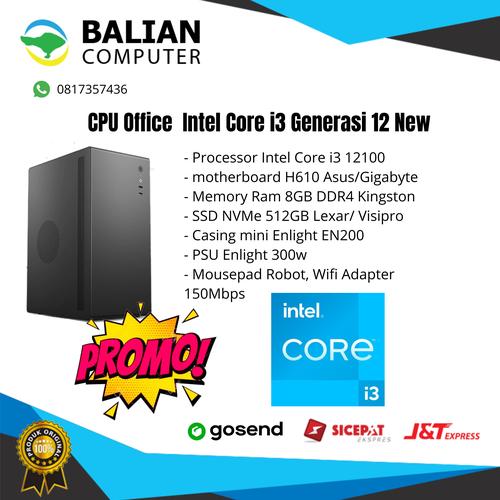 Jual CPU Office Core i3 Gen 12 Ram 8GB ddr4 SSD 512GB NVMe, Windows 11 ...