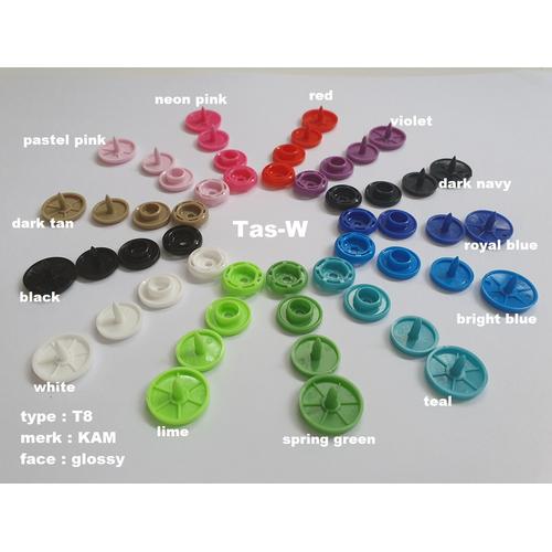 Jual Plastik snap button/kancing jepret plastik KAM glossy T8(14.1mm ...