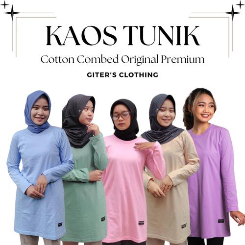 Promo Tunik Kaos Giter Tunik Kaos Polos Muslimah Panjang Kaos Oversize