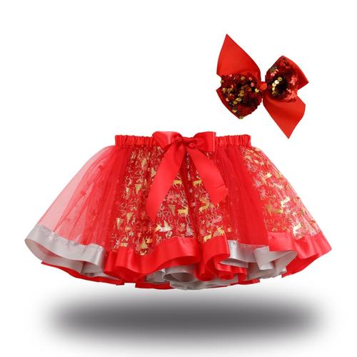 Promo rok dress anak perempuan tutu merah jepit nyanyi/pentas pesta ...