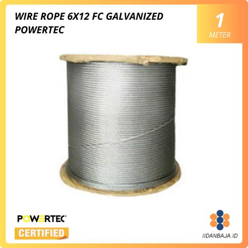 Jual WIRE ROPE 6X12 FC GALVANIZED. POWERTEC - 3 MM - Kota Tangerang ...