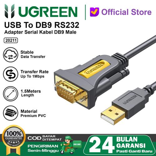 Jual UGREEN Kabel USB to RS232 Male COM Serial PDA 9 DB9 Pin 20211