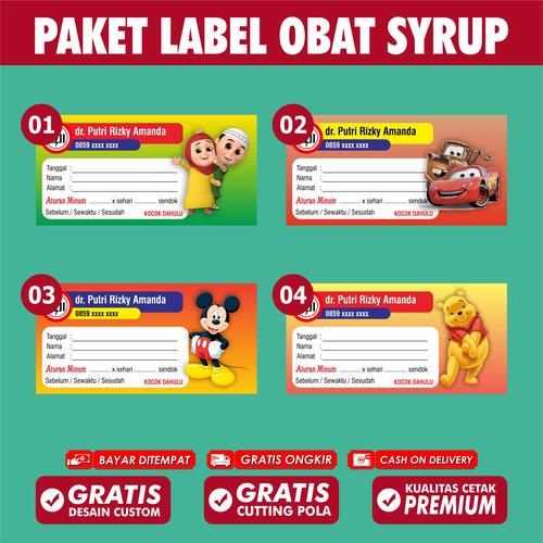 Jual [ 100 PCS ] Label Obat Sirup | Stiker Label Obat | Label Obat ...