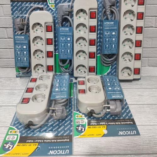 Jual STOP KONTAK / COLOKAN LISTRIK UTICON 3, 4, 5 LUBANG DGN SWITCH ON ...