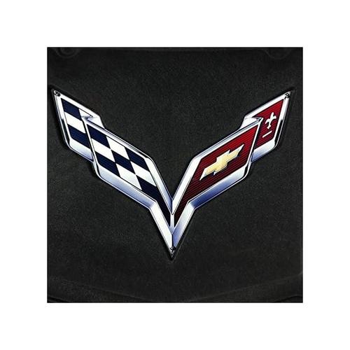 Corvette Banner Gloss Black Crossed Flags Logo Emblem For 2020-2024 Chevy C8 Corvette Front Bumper Corvette Badge - Foto 7