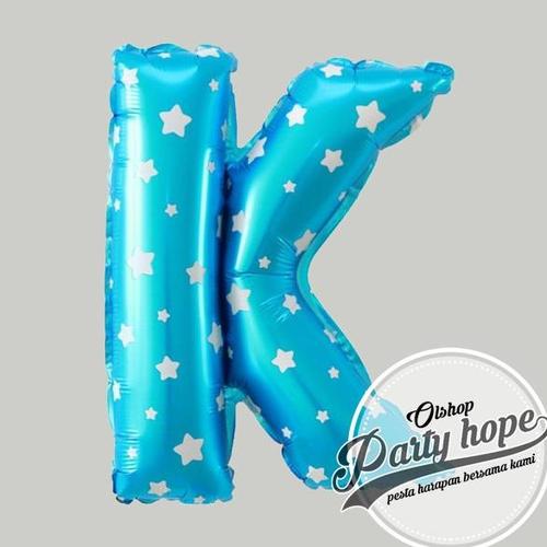 Jual Original Balon foil huruf biru / balon huruf biru / balon abjad