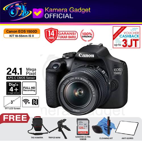 Promo CANON EOS 1500D KIT 1855MM IS II CAMERA DSLR ORIGINAL 1500D
