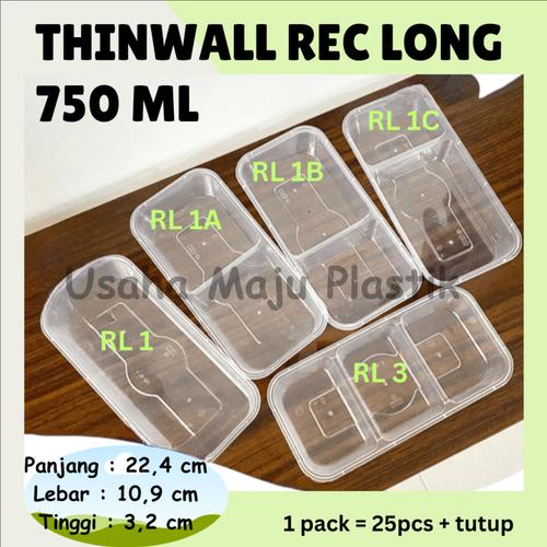 Jual Thinwall Rectangular Long 750ML / Tempat Makan Wadah Plastik Food ...