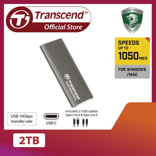 Transcend ESD265C SSD Esterno 2TB USB-C 10Gbps – Ultra Portatile 31g, Grigio Ferro - 5