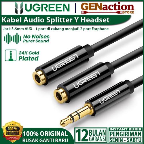 UGREEN Male to Female Audio Splitter Cable 20cm AV134 di  Genaction Store Tokopedia