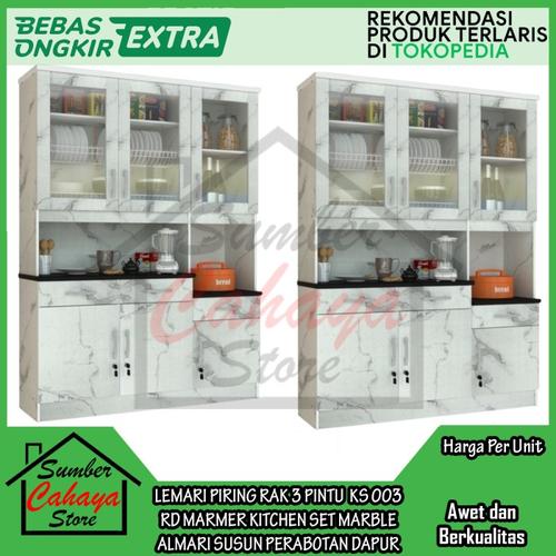 Jual [Kargo] KITCHEN SET MARBLE LEMARI PIRING RAK 3 PINTU MARMER ALMARI ...
