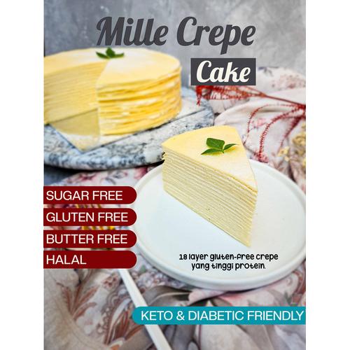 Jual Keto Mille Crepe Cake Sugar Free, Gluten Free, No Butter, Halal