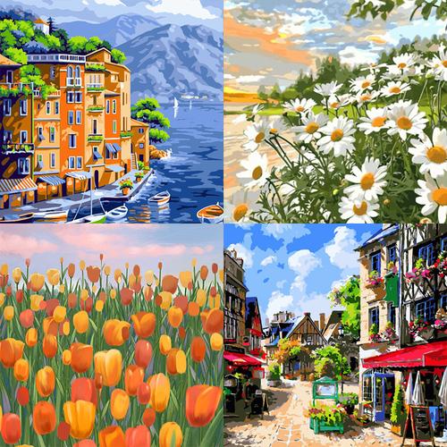 Jual Canvas Paint By Number Kit Digital Oil Painting DIY 40 x 50 Seri Q ...