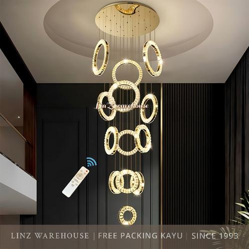 Jual Lampu Gantung void MODERN 13 CRYSTAL LED RING pendant light