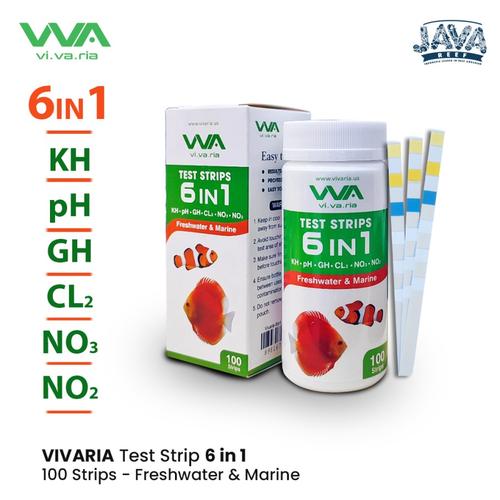 Jual Vivaria Aquarium Water Test 6 in 1 Alat Uji Air Akuarium 100 Strip