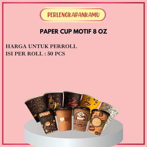 Jual Gelas Kertas / Paper Cup 9oz Kopi Tahan Panas (50pcs) - 8, Tutup ...