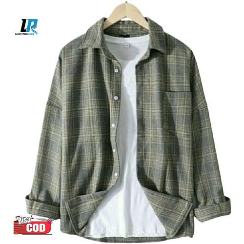 Promo Kemeja Flanel Pria Lengan Panjang Premium Kotak-Kotak Motif