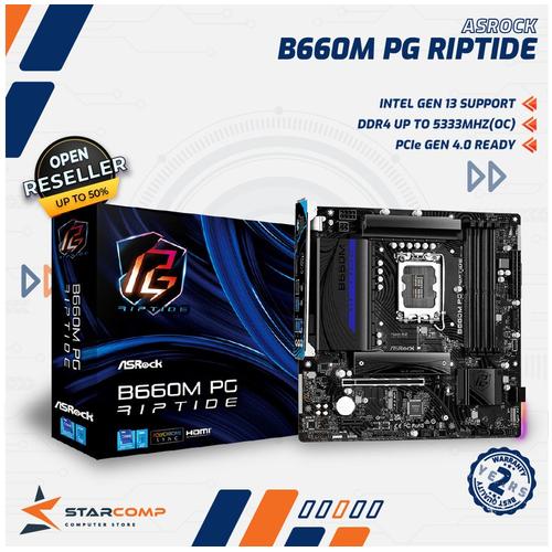 Promo ASRock B660M PG Riptide Motherboard LGA1700 B660 DDR4 Cicil 0% 3x ...