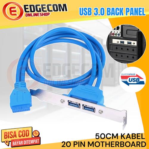 Jual USB 3.0 Rear Panel Expansion Bracket to 20 Pin Header Cable 2 Port ...