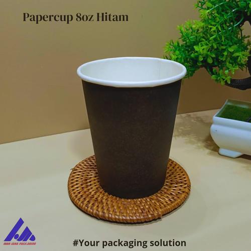 Jual Paper Cup Singgle Wall Hitam 8oz [240ml]/Cup Kopi Kertas High ...