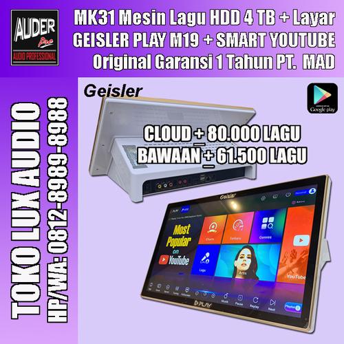 Jual MK31 mesin lagu karaoke GEISLER PLAY M19 hdd 4 tb asli + smart