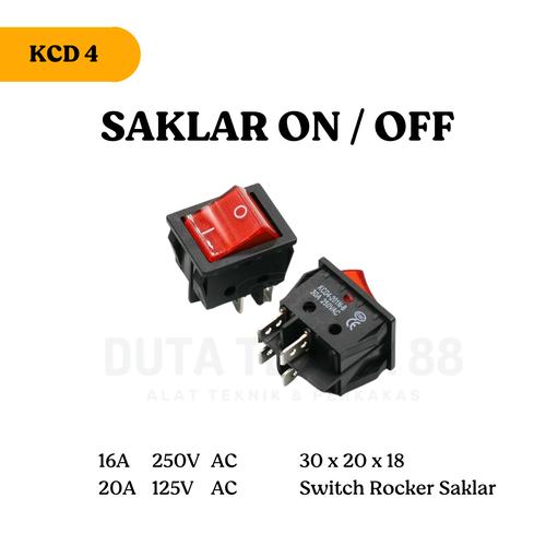 Jual Saklar Tombol Power Switch ON OFF Roker Besar 4 Pin Kaki Kotak ...