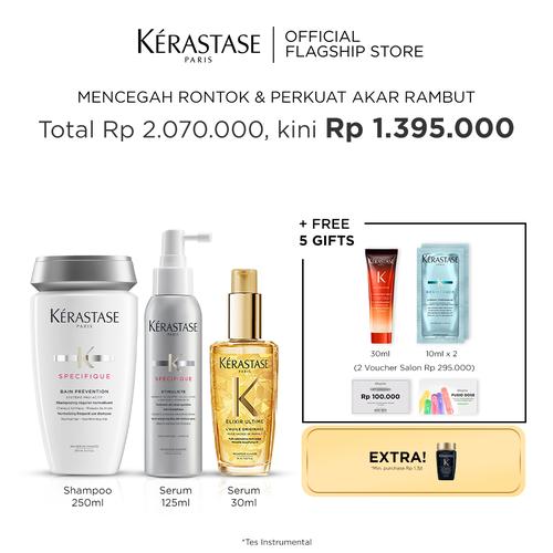 Promo Kerastase Anti Hair Loss Set Shampoo, Serum Rambut Rontok & Anti