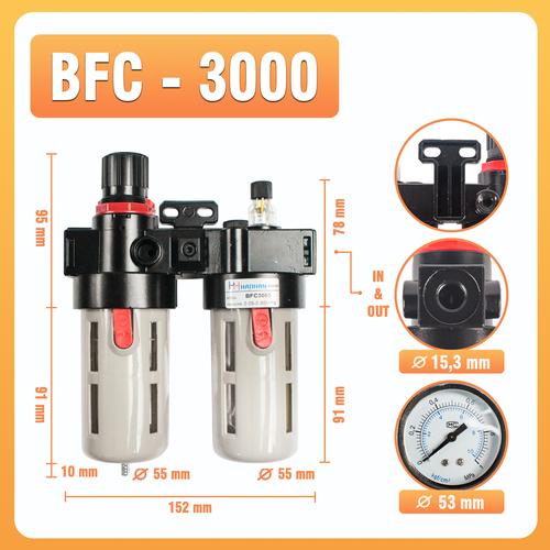 Promo AIR FILTER REGULATOR AIRTAC BFC 3000 / BFC-3000 / BFC3000 3/8 ...